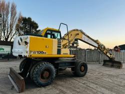 KOMATSU PW130ES 4WD WHEELED EXCAVATOR C/W BLADE 