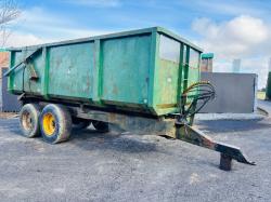 WOOTTON 10 TONNE TANDEM AXLE GRAIN TRAILER WITH HYDRAULIC REAR TAILGATE*VIDEO*