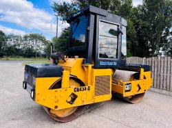 CATERPILLAR CB434 DOUBLE DRUM ROLLER C/W FULLY GLAZED CABIN *VIDEO*