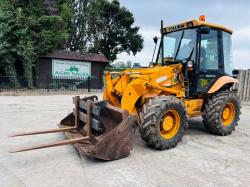 JCB 2CX-U 4WD LOADING SHOVEL C/W REAR LINKAGE, PTO, BUCKET & PALLET TINES *VIDEO*