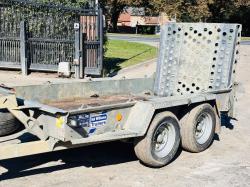 IFOR WILLIAMS TWIN AXLE PLANT TRAILER C/W LOADING RAMP *VIDEO*