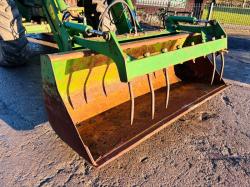 JOHN DEERE 6210 4WD TRACTOR C/W FRONT LOADER BUCKET & MUCK GRAB 