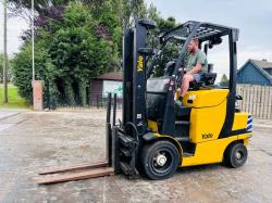 YALE GLP35VX FORKLIFT *YEAR 2018, HIGH RISED CABIN* C/W TINE POSITIONER *VIDEO*