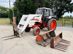 DAVID BROWN 1490 TRACTOR C/W LOADER, BUCKET, MUCK FORKS & PALLET TINES 