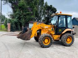 JCB 2CX-U 4WD LOADING SHOVEL C/W REAR LINKAGE, PTO, BUCKET & PALLET TINES *VIDEO*