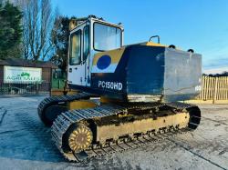 KOMATSU PC150HD TRACKED EXCAVATOR C/W BUCKET *VIDEO*