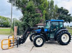 NEW HOLLAND TN55S 4WD TRACTOR C/W FRONT LOADER & BALE CLAMP *VIDEO*