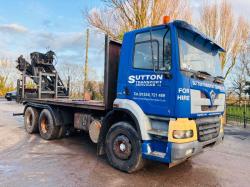 FODEN 345 6X2 FLAT BED LORRY C/W CUMMINS TURBO ENGINE *CRANE NOT INCLUDED* VIDEO*