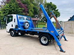 ISUZU CRAFTER 4X2 SKIP LORRY *YEAR 2022, ONLY 21440 MILES C/W EXTENDABLE ARM *VIDEO* 