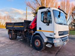 DAF LF55.220 4X2 TIPPER LORRY C/W HIAB 099 CRANE *VIDEO*