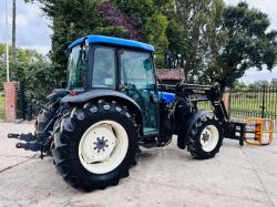 NEW HOLLAND TN55S 4WD TRACTOR C/W FRONT LOADER & BALE CLAMP *VIDEO*