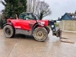 MANITOU MT 835 *C/W PALLET TINES *YEAR 2013*6650 HOURS*SOLID TYRES