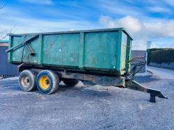 WOOTTON 10 TONNE TANDEM AXLE GRAIN TRAILER WITH HYDRAULIC REAR TAILGATE*VIDEO*