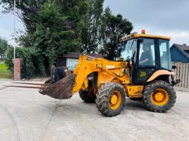 JCB 2CX-U 4WD LOADING SHOVEL C/W REAR LINKAGE, PTO, BUCKET & PALLET TINES *VIDEO*