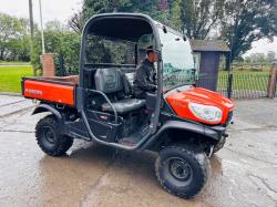 KUBOTA RTVX900 4WD UTV *YEAR 2014, ROAD REGISTERED * C/W HYDRAULIC TIP *VIDEO*