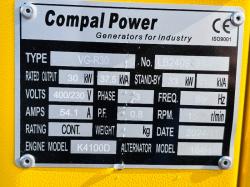 UNUSED 2024 COMPAL POWER VG-R30 41KVA GENERATORS *CHOICE OF 3*