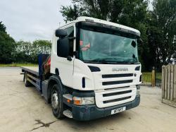 SCANIA P230 4X2 FLAT BED LORRY C/W HIAB 144B-2 CL CRANE *VIDEOS*