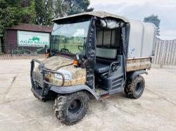 KUBOTA RTV900 4WD UTV *YEAR 2008, ROAD REGISTERED* C/W HYDRAULIC TIP & CANOPY *VIDEO*