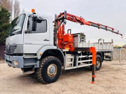 MERCEDES 1828A 4X4 LORRY *296918 KMS* C/W ATLAS 8502 5 X PUSH OUT CRANE 