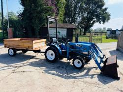 MITSUBISHI MT180HMD 4WD COMPACT TRACTOR C/W FRONT LOADER, BUCKET & TRAILER *VIDEO*