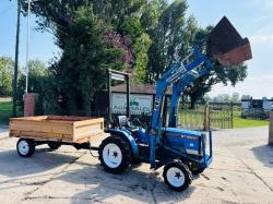 MITSUBISHI MT180HMD 4WD COMPACT TRACTOR C/W FRONT LOADER, BUCKET & TRAILER *VIDEO*