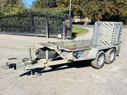 IFOR WILLIAMS TWIN AXLE PLANT TRAILER C/W LOADING RAMP *VIDEO*