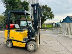  YALE GLP20 FORKLIFT *CONTAINER SPEC* C/W PALLET TINES & SIDE SHIFT *VIDEO*