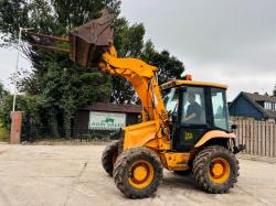 JCB 2CX-U 4WD LOADING SHOVEL C/W REAR LINKAGE, PTO, BUCKET & PALLET TINES *VIDEO*