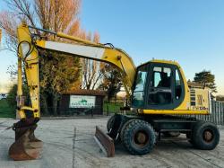 KOMATSU PW130ES 4WD WHEELED EXCAVATOR C/W BLADE 