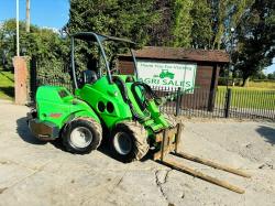 AVANT 635 4WD LOADING SHOVEL *YEAR 2011, ONLY 1374 HOURS* C/W PALLET TINES