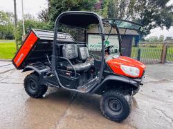 KUBOTA RTVX900 4WD UTV *YEAR 2014, ROAD REGISTERED * C/W HYDRAULIC TIP *VIDEO*