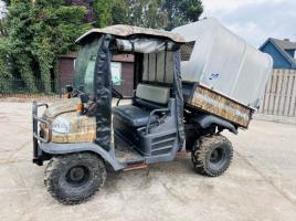 KUBOTA RTV900 4WD UTV *YEAR 2008, ROAD REGISTERED* C/W HYDRAULIC TIP & CANOPY *VIDEO*