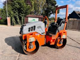 HAMM HD12 DOUBLE DRUM ROLLER *YEAR 2016, 1500 HOURS* C/W ROLE BAR *VIDEO*