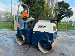 BENFORD TV1200 DOUBLE DRUM ROLLER *1902 HOURS* C/W KUBOTA ENGINE & ROLE BAR *VIDEO*