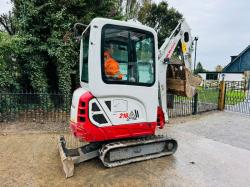 TAKEUCHI TB216 TRACKED EXCAVATOR *YEAR 2019, ONLY 1881HOURS* C/W 3 X BUCKETS 