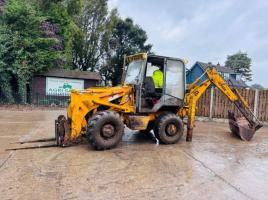 JCB 2CX 4WD BACKHOE DIGGER C/W PALLET TINES * NO DRIVE *