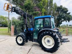 NEW HOLLAND TN55S 4WD TRACTOR C/W FRONT LOADER & BALE CLAMP *VIDEO*