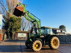 JOHN DEERE 6210 4WD TRACTOR C/W FRONT LOADER BUCKET & MUCK GRAB 