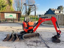 KUBOTA K008-3 TRACKED EXCAVATOR *YEAR 2016, 685 HOURS* C/W 4 X BUCKETS