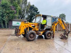 JCB 2CX 4WD BACKHOE DIGGER C/W PALLET TINES * NO DRIVE * VIDEO *