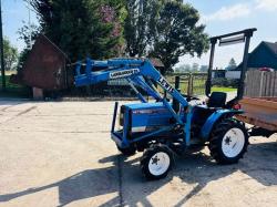 MITSUBISHI MT180HMD 4WD COMPACT TRACTOR C/W FRONT LOADER, BUCKET & TRAILER *VIDEO*