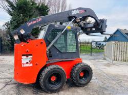 THOMAS 205 TURBO VERTICLE LIFT SKIDSTEER *HIGH FLOW* C/W PALLET TINES *VIDEO*