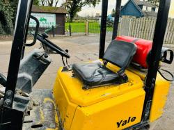  YALE GLP20 FORKLIFT *CONTAINER SPEC* C/W PALLET TINES & SIDE SHIFT *VIDEO*